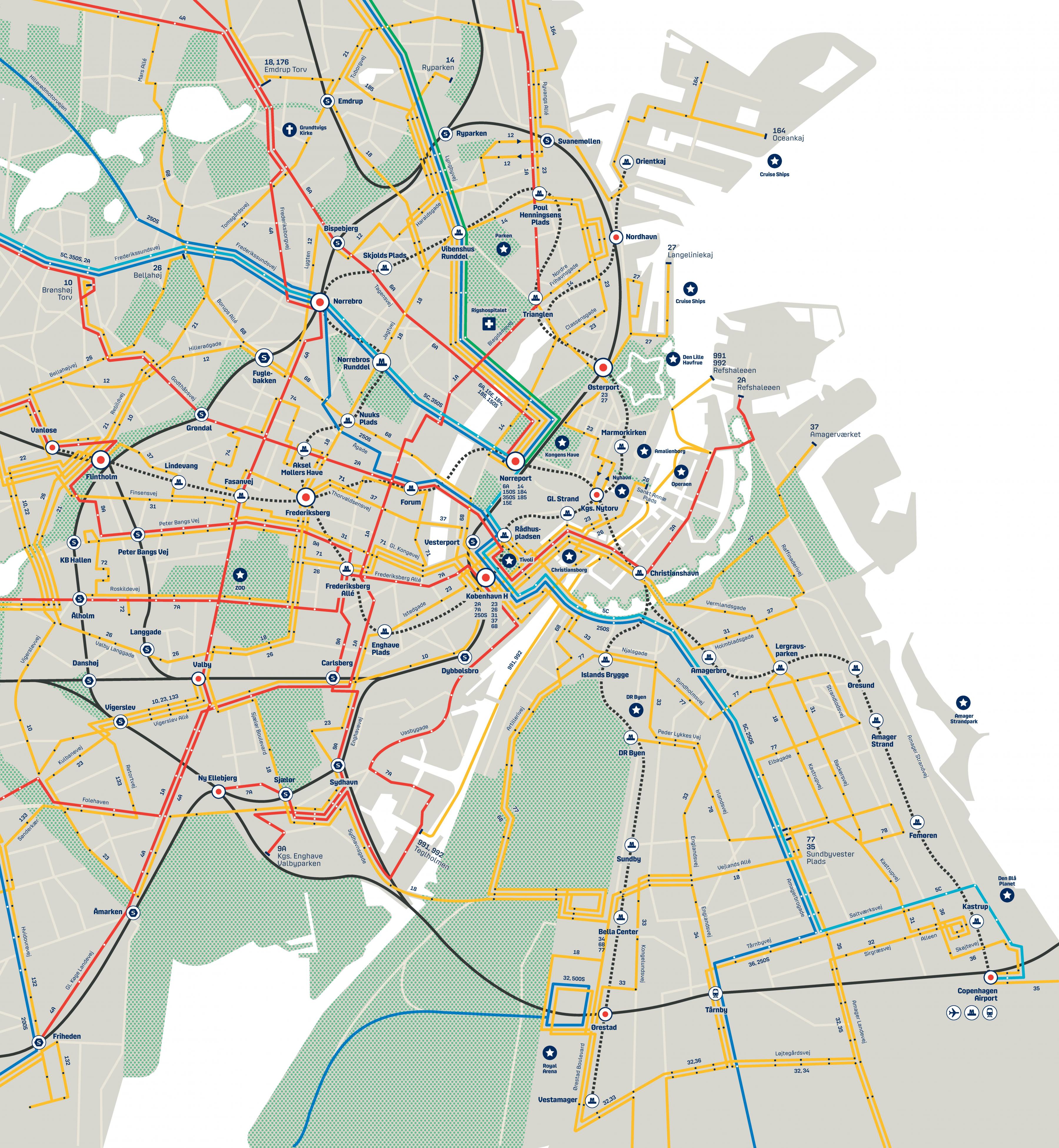 Copenhagen Bus Map 