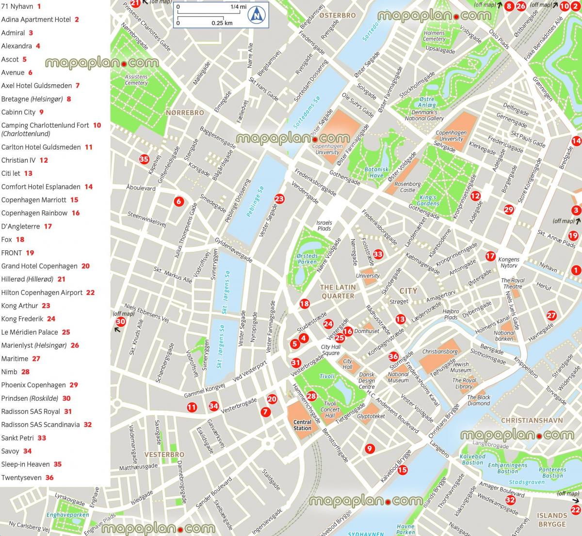 Copenhagen sights map