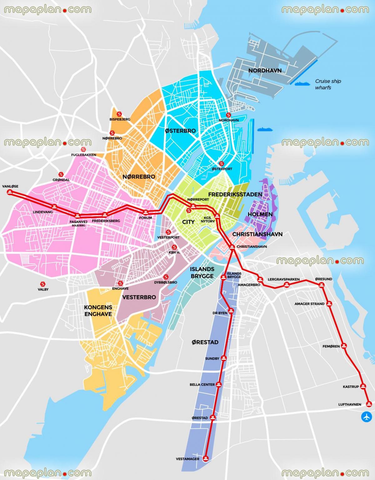 Copenhagen neighborhoods map