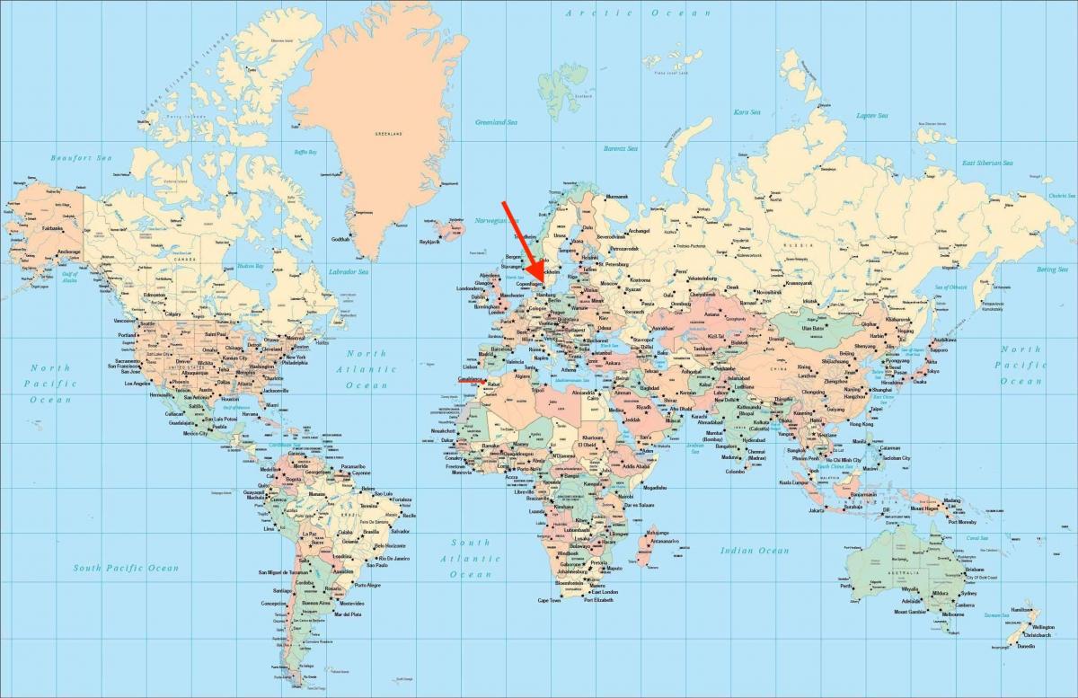 Copenhagen location on world map
