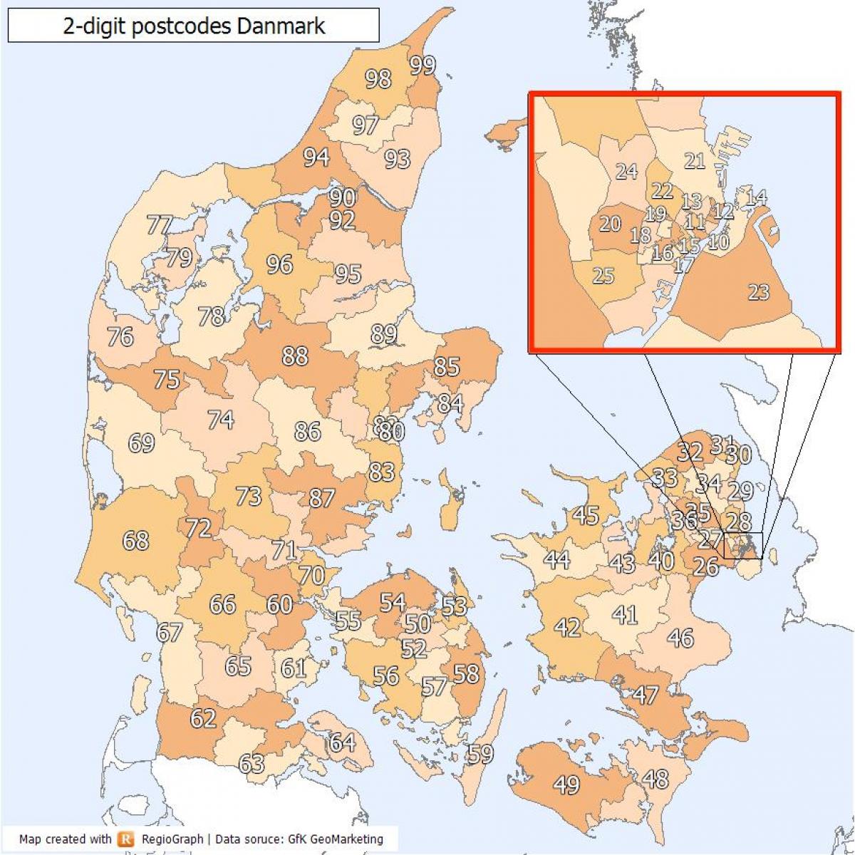 Copenhagen zip codes map